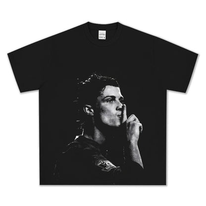 T-SHIRT VINTAGE IMPRIMÉ FOOTBALLEUR DE RUE | RONALDO V7.8
