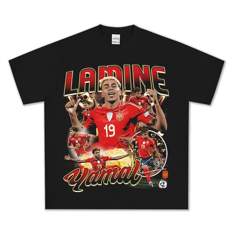 HIGH STREET SOCCER STAR BEDRUCKTES VINTAGE-T-SHIRT | LAMINE YAMAL V5.28