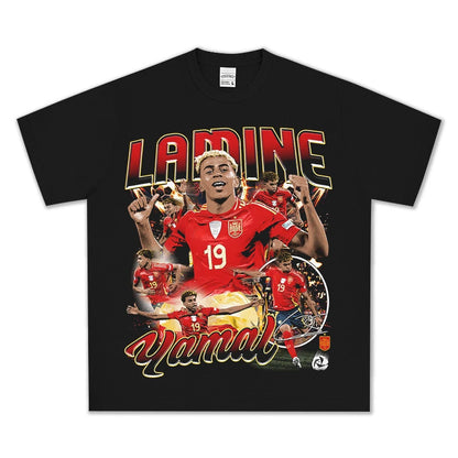 HIGH STREET SOCCER STAR BEDRUCKTES VINTAGE-T-SHIRT | LAMINE YAMAL V5.28