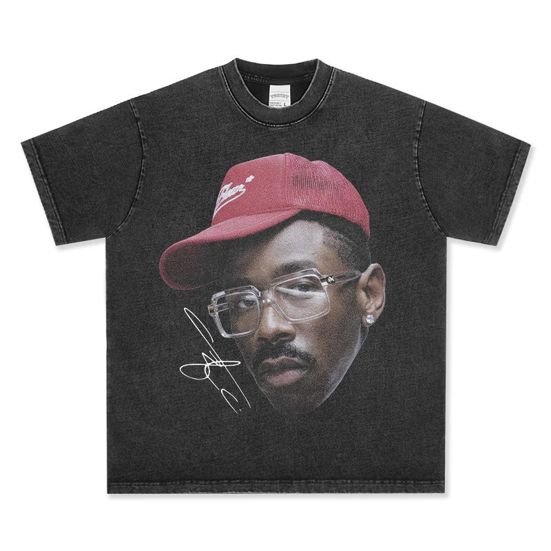 T-SHIRT VINTAGE IMPRIMÉ STAR HIP-HOP HIGH STREET | CHRIS BROWN V7.6