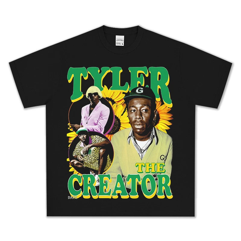 T-SHIRT VINTAGE IMPRIMÉ STAR HIP-HOP HIGH STREET | CHRIS BROWN V7.6