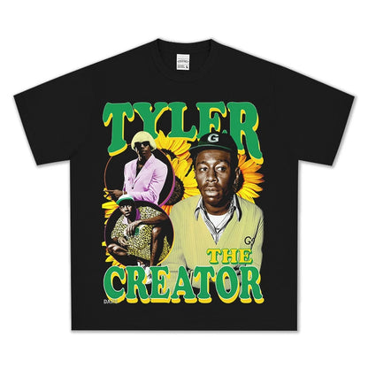 T-SHIRT VINTAGE IMPRIMÉ STAR HIP-HOP HIGH STREET | CHRIS BROWN V7.6