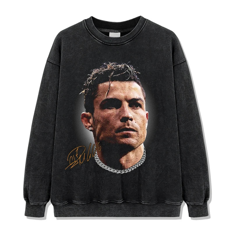 HIGH STREET SOCCER STAR BEDRUCKTES VINTAGE-T-SHIRT | RONALDO V7.3