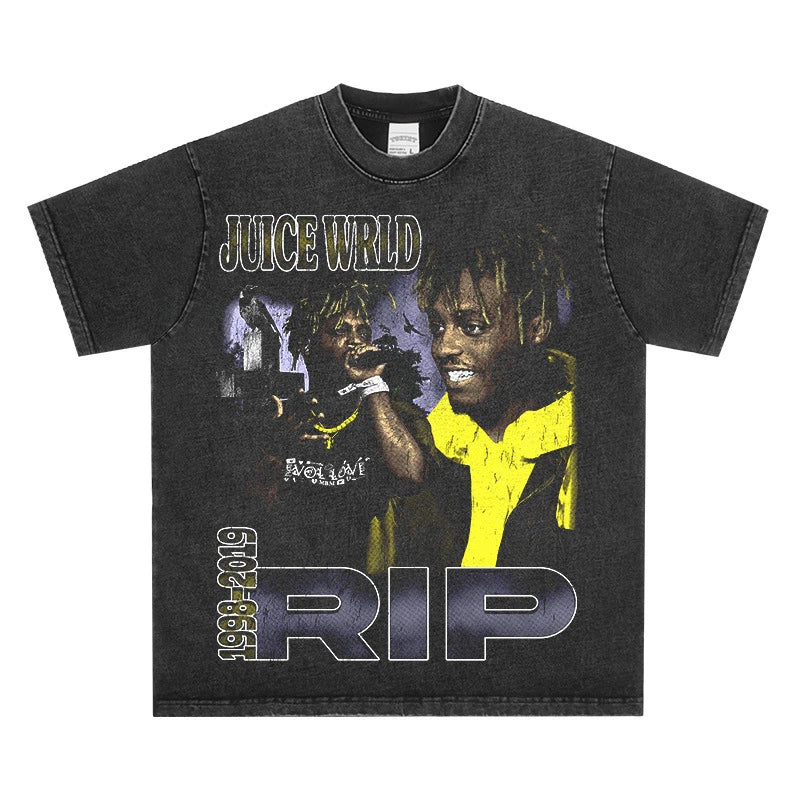 T-SHIRT VINTAGE IMPRIMÉ STAR HIP-HOP HIGH STREET | CHRIS BROWN V7.6