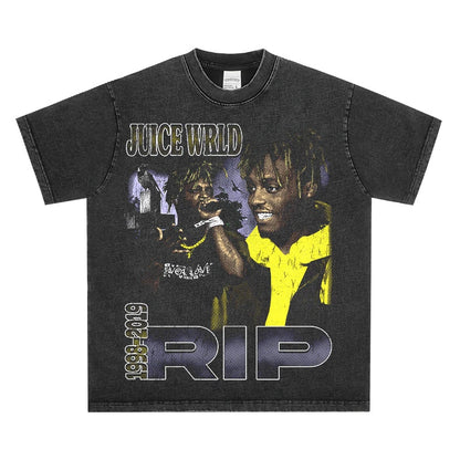 T-SHIRT VINTAGE IMPRIMÉ STAR HIP-HOP HIGH STREET | CHRIS BROWN V7.6