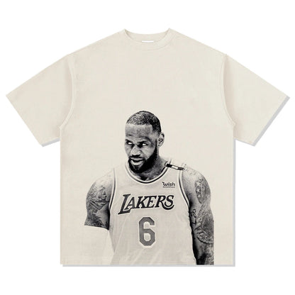 HIGH STREET NBA STAR BEDRUCKTES VINTAGE-T-SHIRT | JAMES V6.5
