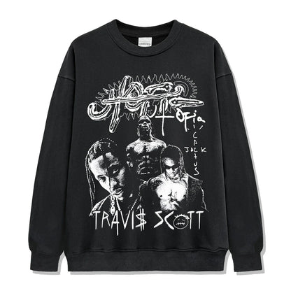 T-SHIRT VINTAGE IMPRIMÉ STAR HIP-HOP HIGH STREET | CHRIS BROWN V7.6