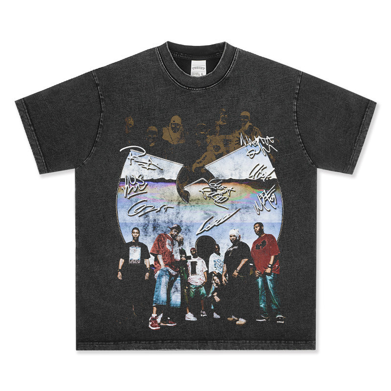 T-SHIRT VINTAGE IMPRIMÉ STAR HIP-HOP HIGH STREET | CHRIS BROWN V7.6