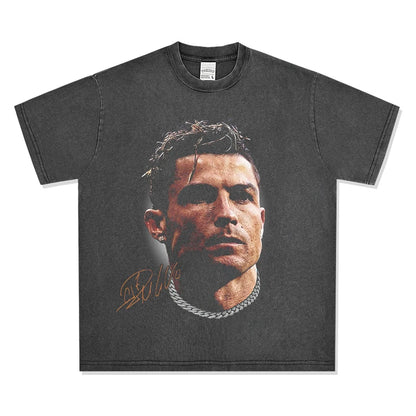 HIGH STREET SOCCER STAR BEDRUCKTES VINTAGE-T-SHIRT | RONALDO V7.3