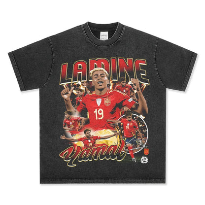 HIGH STREET SOCCER STAR BEDRUCKTES VINTAGE-T-SHIRT | LAMINE YAMAL V5.28
