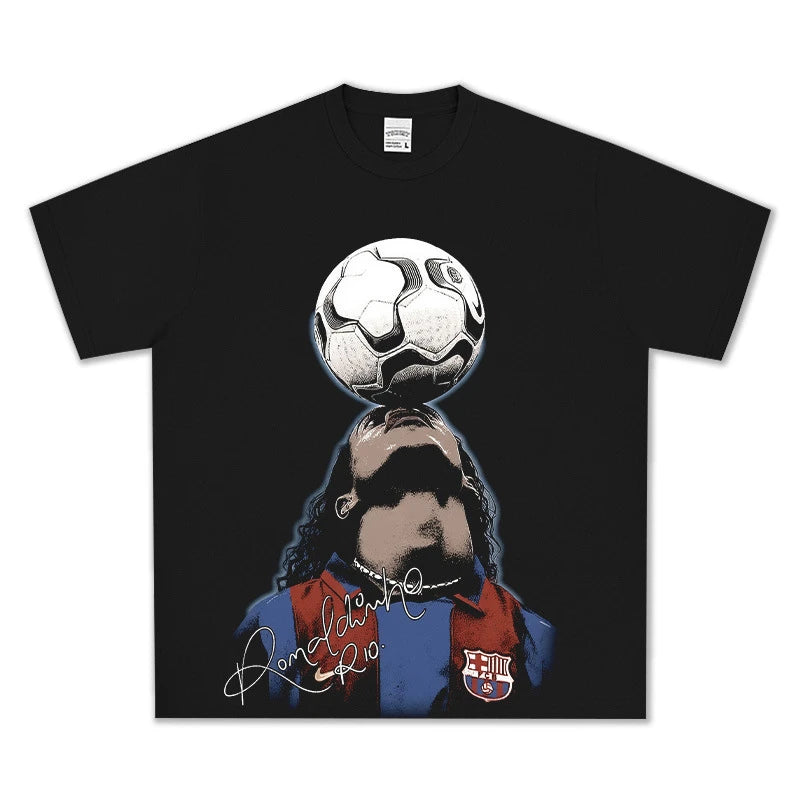 HIGH STREET SOCCER STAR BEDRUCKTES VINTAGE-T-SHIRT | RONALDO V7.3