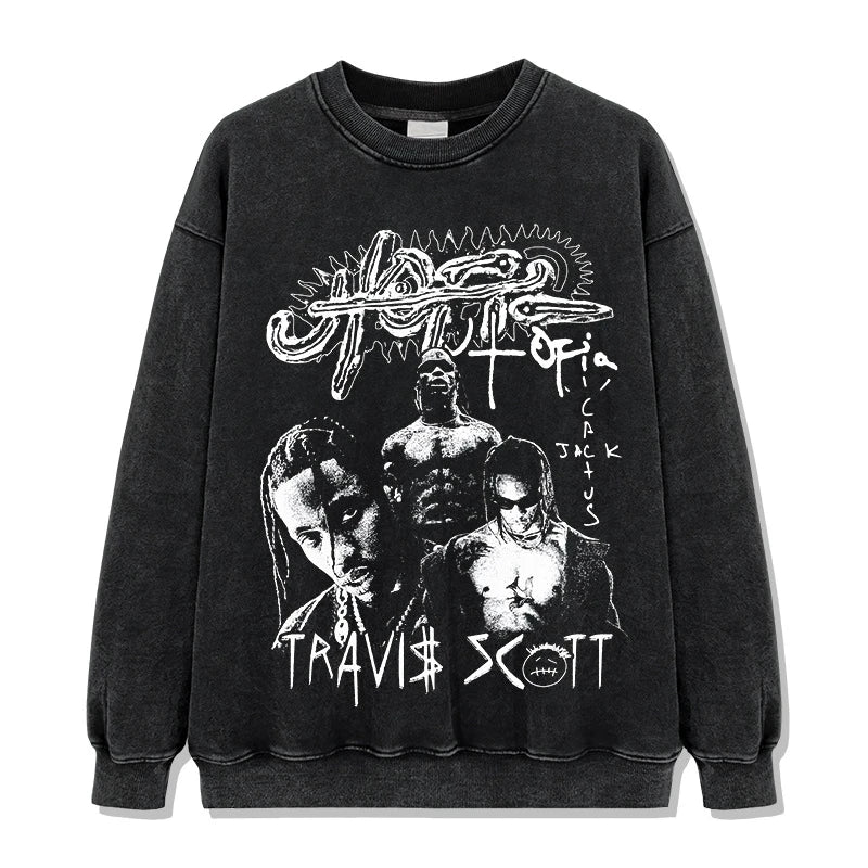 T-SHIRT VINTAGE IMPRIMÉ STAR HIP-HOP HIGH STREET | CHRIS BROWN V7.6