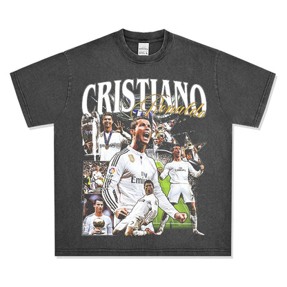 HIGH STREET SOCCER STAR BEDRUCKTES VINTAGE-T-SHIRT | RONALDO V7.3