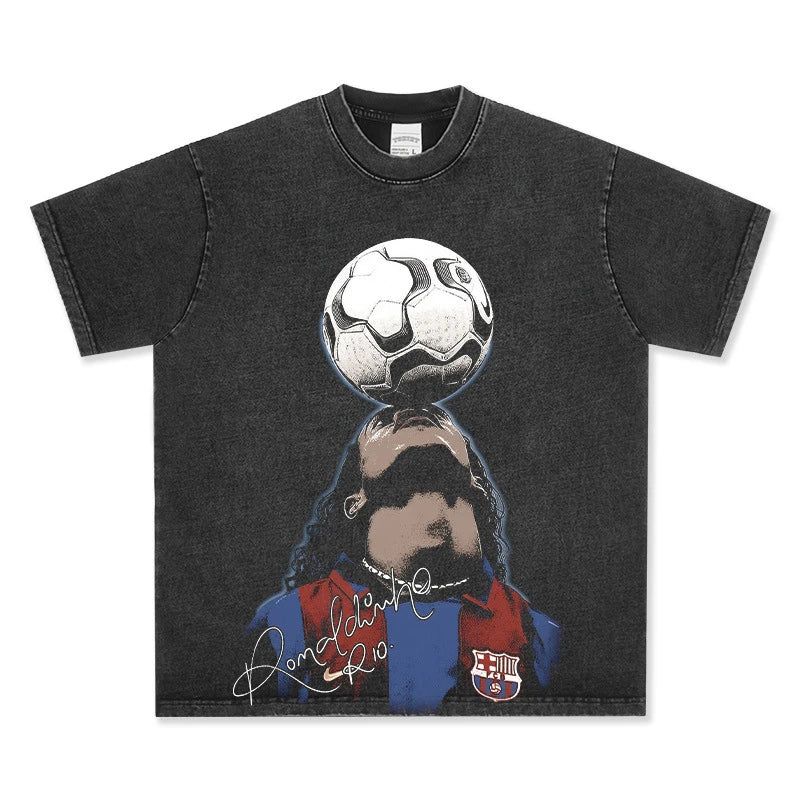 HIGH STREET SOCCER STAR BEDRUCKTES VINTAGE-T-SHIRT | RONALDO V7.3