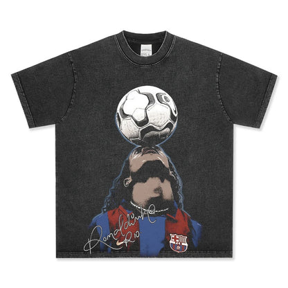 HIGH STREET SOCCER STAR BEDRUCKTES VINTAGE-T-SHIRT | RONALDO V7.3