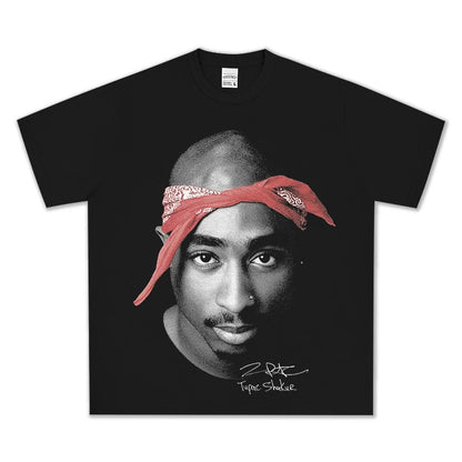 T-SHIRT VINTAGE IMPRIMÉ STAR HIP-HOP HIGH STREET | CHRIS BROWN V7.6