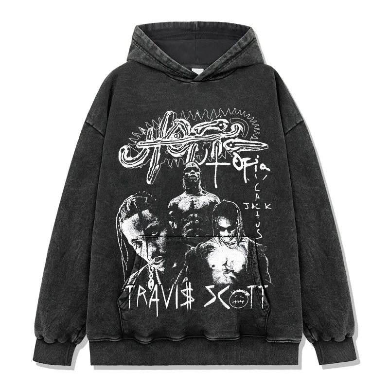 T-SHIRT VINTAGE IMPRIMÉ STAR HIP-HOP HIGH STREET | CHRIS BROWN V7.6