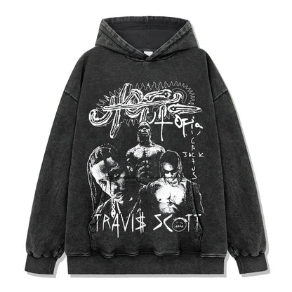 T-SHIRT VINTAGE IMPRIMÉ STAR HIP-HOP HIGH STREET | CHRIS BROWN V7.6