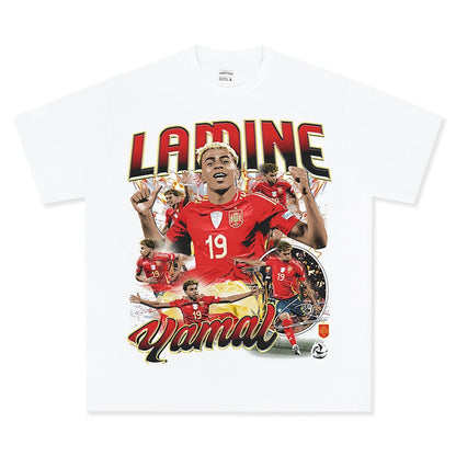 HIGH STREET SOCCER STAR BEDRUCKTES VINTAGE-T-SHIRT | LAMINE YAMAL V5.28