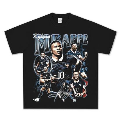 HIGH STREET SOCCER STAR BEDRUCKTES VINTAGE-T-SHIRT | KYLIAN MBAPPÉ V7.3