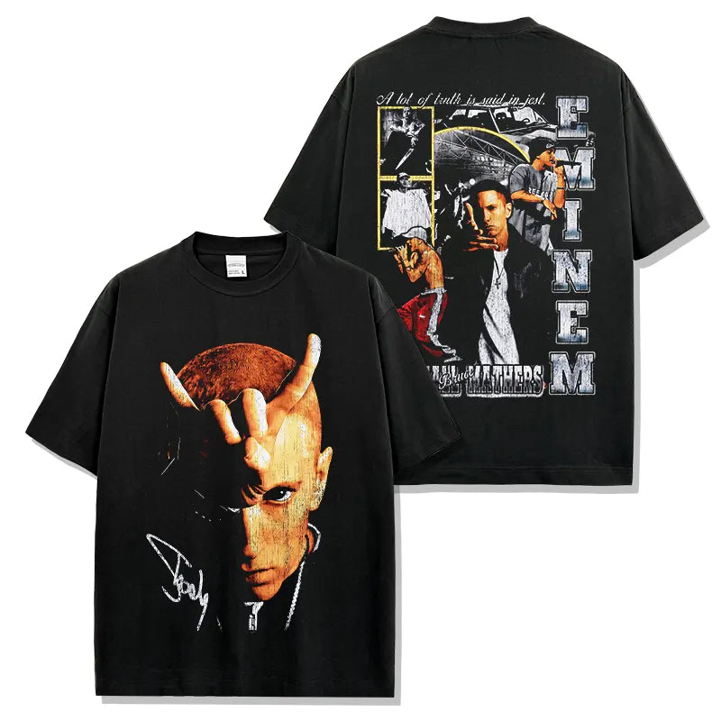 HIGH STREET HIP-HOP STAR BEDRUCKTES VINTAGE-T-SHIRT | CHRIS BROWN V7.6