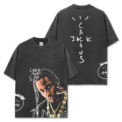 HIGH STREET HIP-HOP STAR BEDRUCKTES VINTAGE-T-SHIRT |CHRIS BROWN V7.5