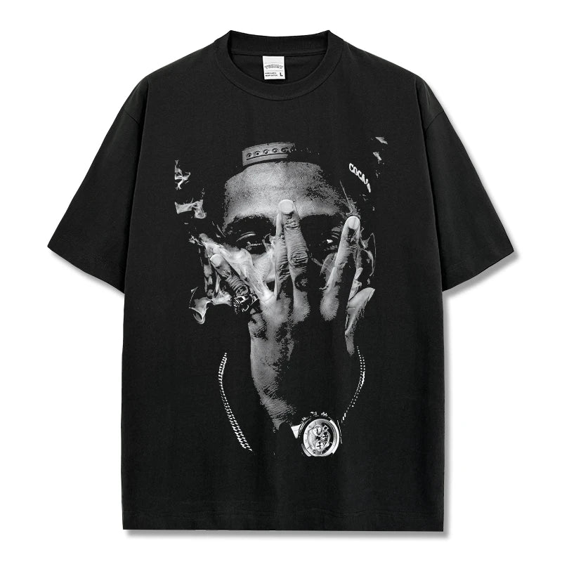 HIGH STREET HIP-HOP STAR BEDRUCKTES VINTAGE-T-SHIRT | CHRIS BROWN V7.6