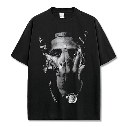 HIGH STREET HIP-HOP STAR BEDRUCKTES VINTAGE-T-SHIRT | CHRIS BROWN V7.6