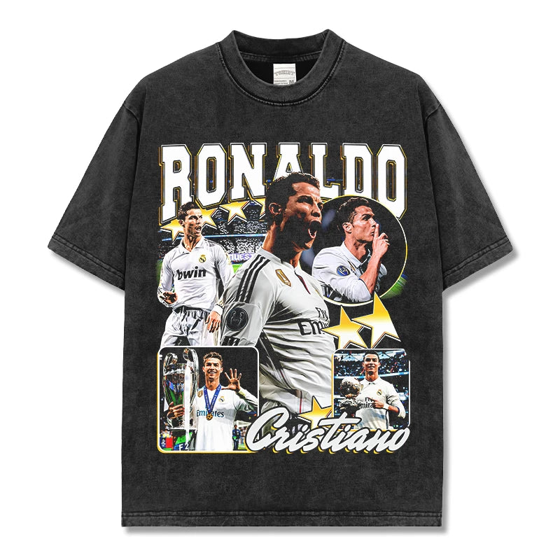 HIGH STREET SOCCER STAR BEDRUCKTES VINTAGE-T-SHIRT | RONALDO V7.3