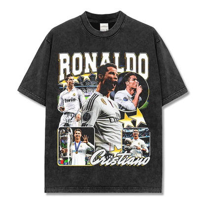 HIGH STREET SOCCER STAR BEDRUCKTES VINTAGE-T-SHIRT | RONALDO V7.3