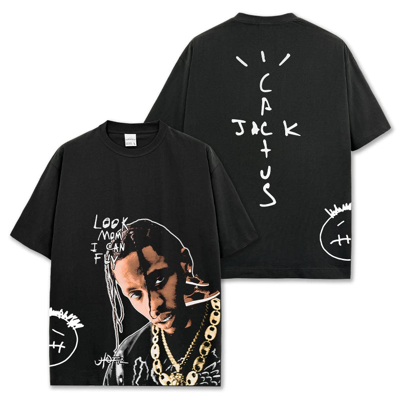 HIGH STREET HIP-HOP STAR BEDRUCKTES VINTAGE-T-SHIRT |CHRIS BROWN V7.5