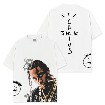 HIGH STREET HIP-HOP STAR BEDRUCKTES VINTAGE-T-SHIRT |CHRIS BROWN V7.5